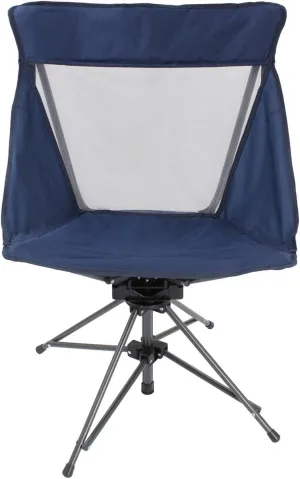 Zenithen Portable Foldable Limited Swivel Folding Chair with Mesh Back Cool Seating, Perfect for Camping, Sporting Events, Campfires and Recreation, Navy Color