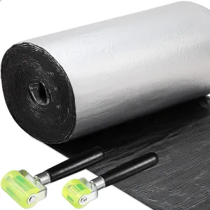 Zhengmy 196 Mil Car Heat Sound Insulation Mat Automotive Noise Deadening Mat with Rubber Roller Auto Sound Deadener Self Adhesive Heat Insulation for Hood Ceiling Door