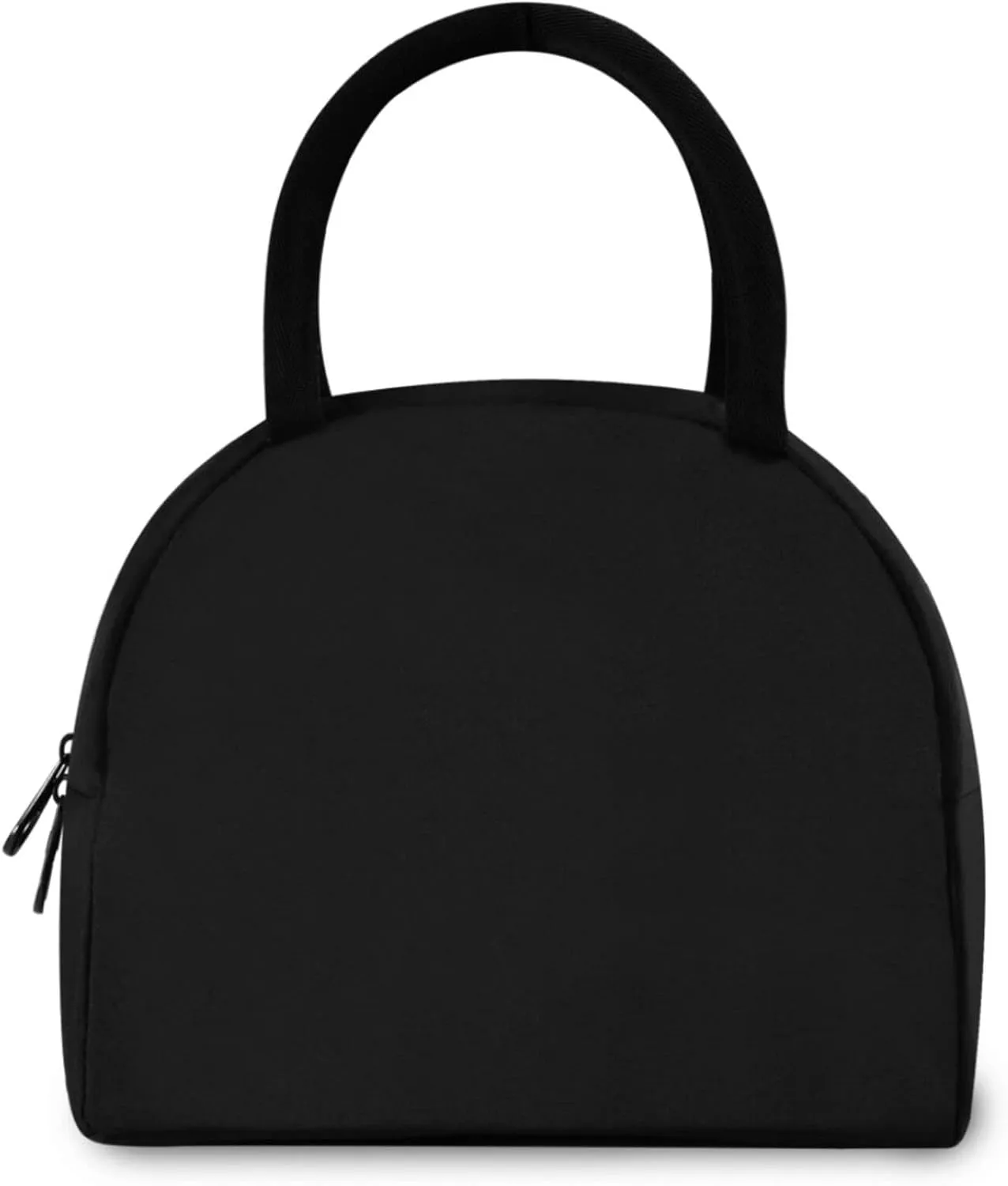 ZZKKO Black Lunch Bag Box Tote Organizer Lunch Container Insulated Zipper Meal Prep Cooler Handbag For Women Men Home School Office Outdoor Use